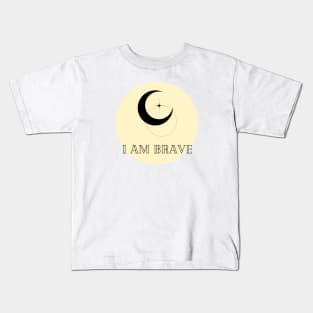 Affirmation Collection - I Am Brave (Yellow) Kids T-Shirt